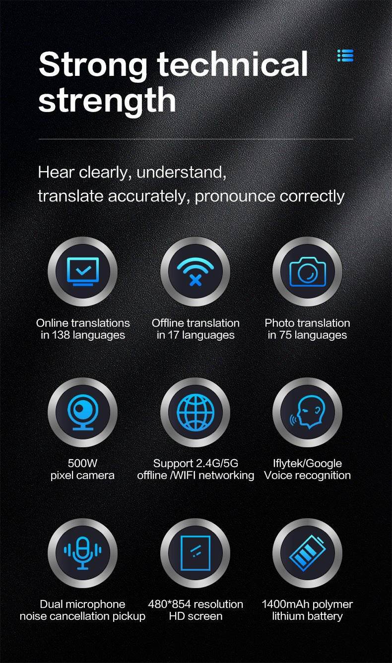 138 Language 2-Way Translator T17 with Voice & Photo