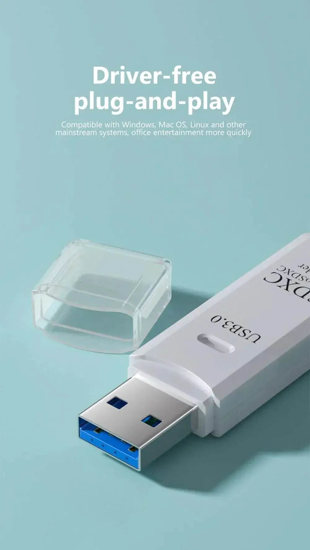 USB 3.0 Card Reader Micro TF & SD Compatible