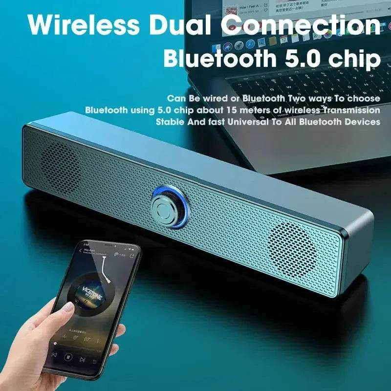 PC Soundbar Wireless Bluetooth Speaker, USB Powered for TV