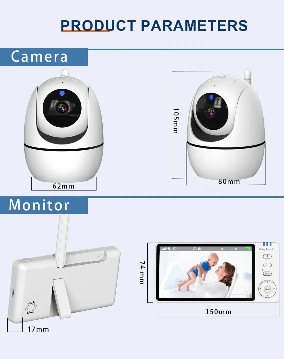 5" Video Baby Monitor with 4X Zoom | Yiktree