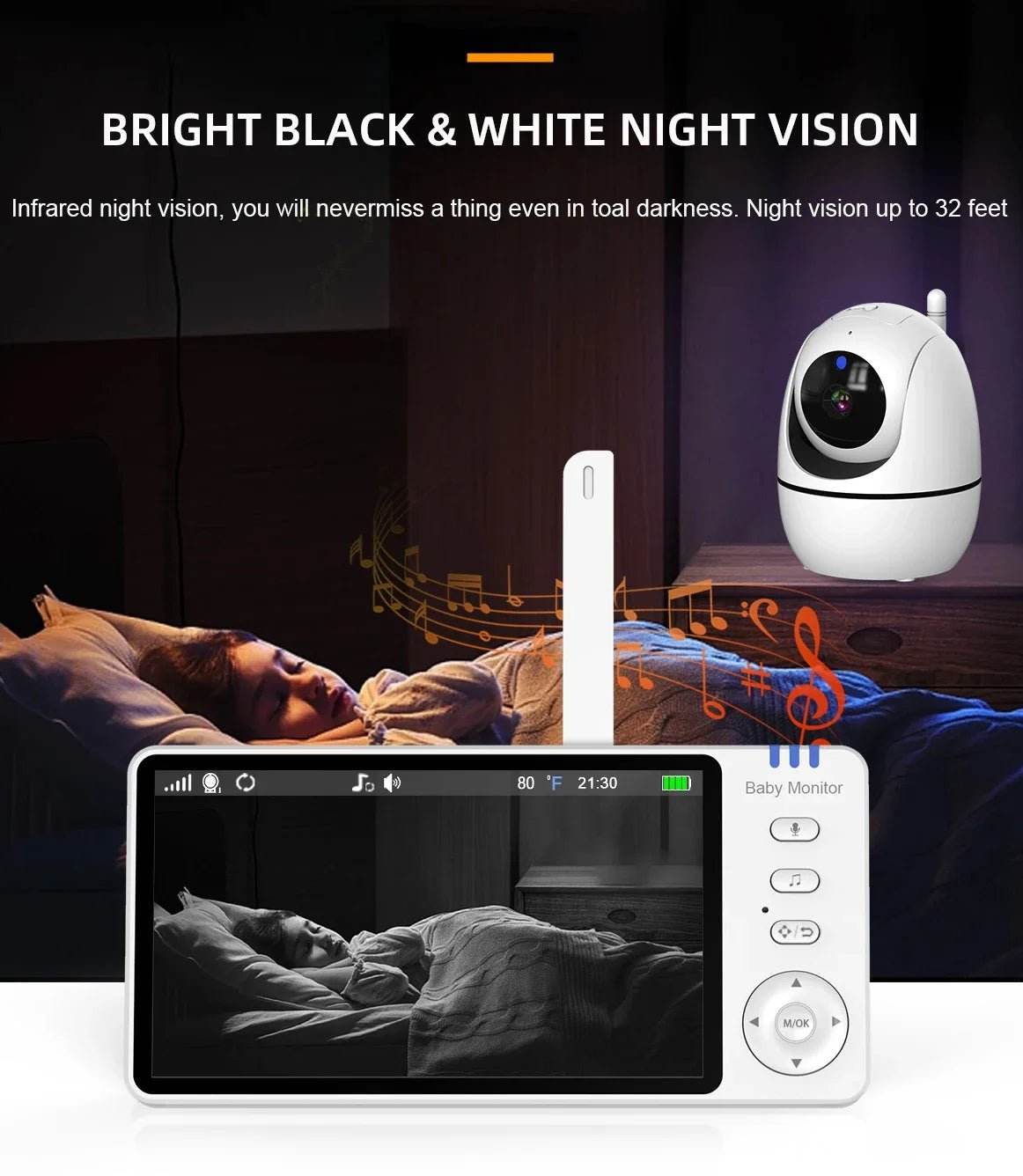 5" Video Baby Monitor with 4X Zoom | Yiktree