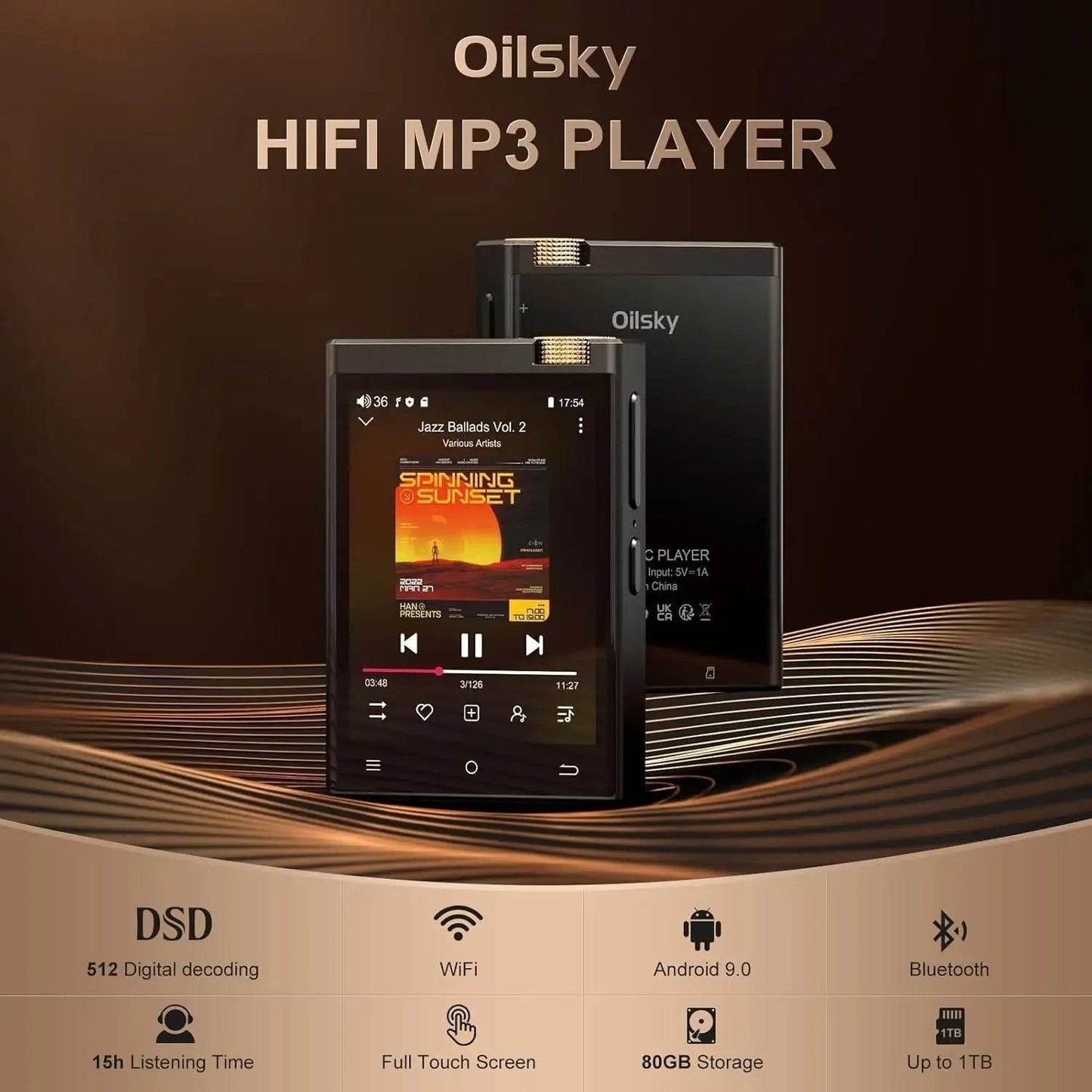 Hi-Fi MP3 Player with Bluetooth , DSD High-Resolution