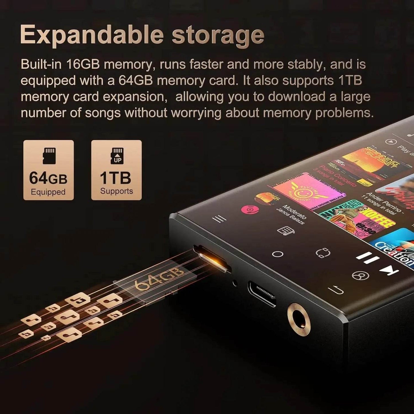 Hi-Fi MP3 Player with Bluetooth , DSD High-Resolution