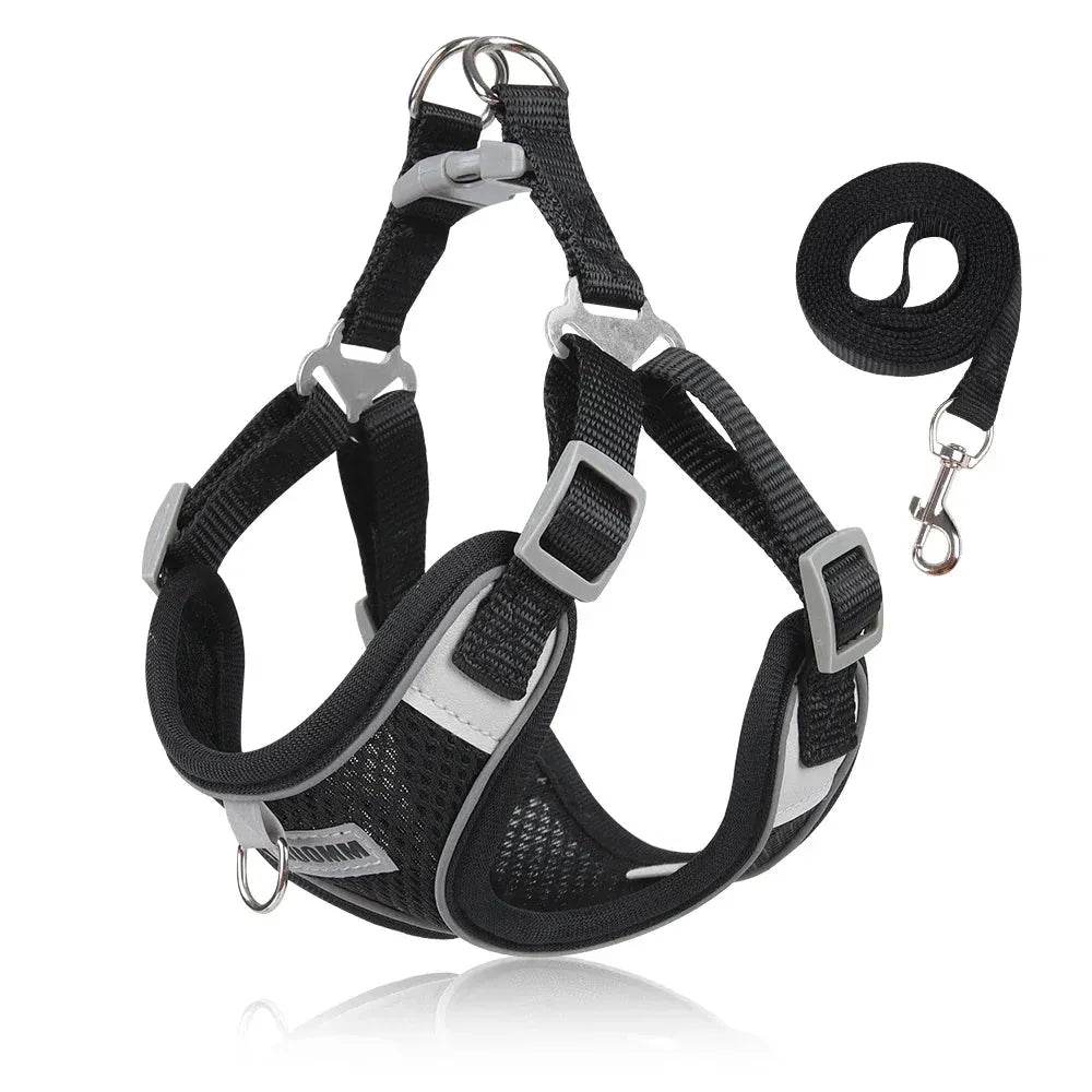 Dog Harness Leash for Small Medium Chest Strap Reflective