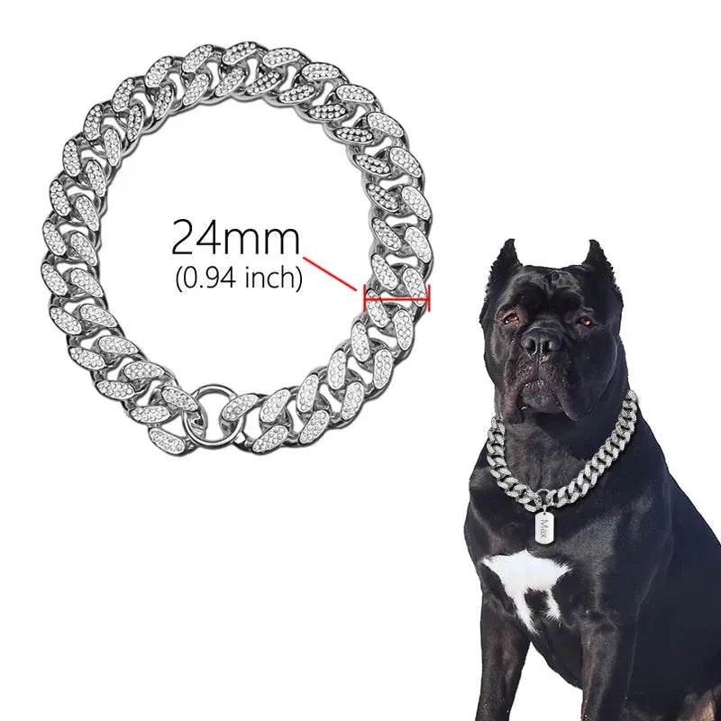 ABS Plastic Dog Collar Chain Diamond