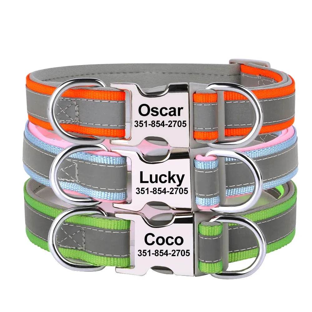 Reflective Personalized Dog Collar | Engraved ID