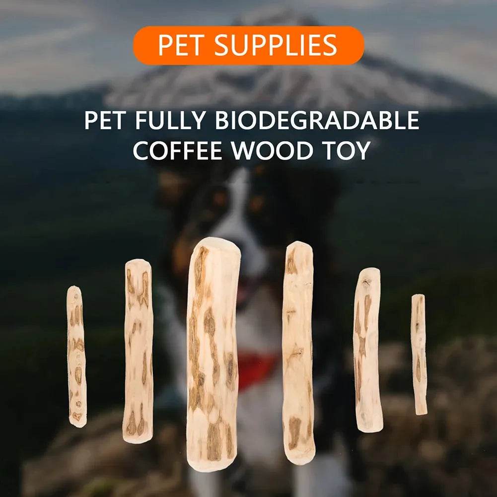 Natural Coffee Wood Dog Chew Toy | Mumbies