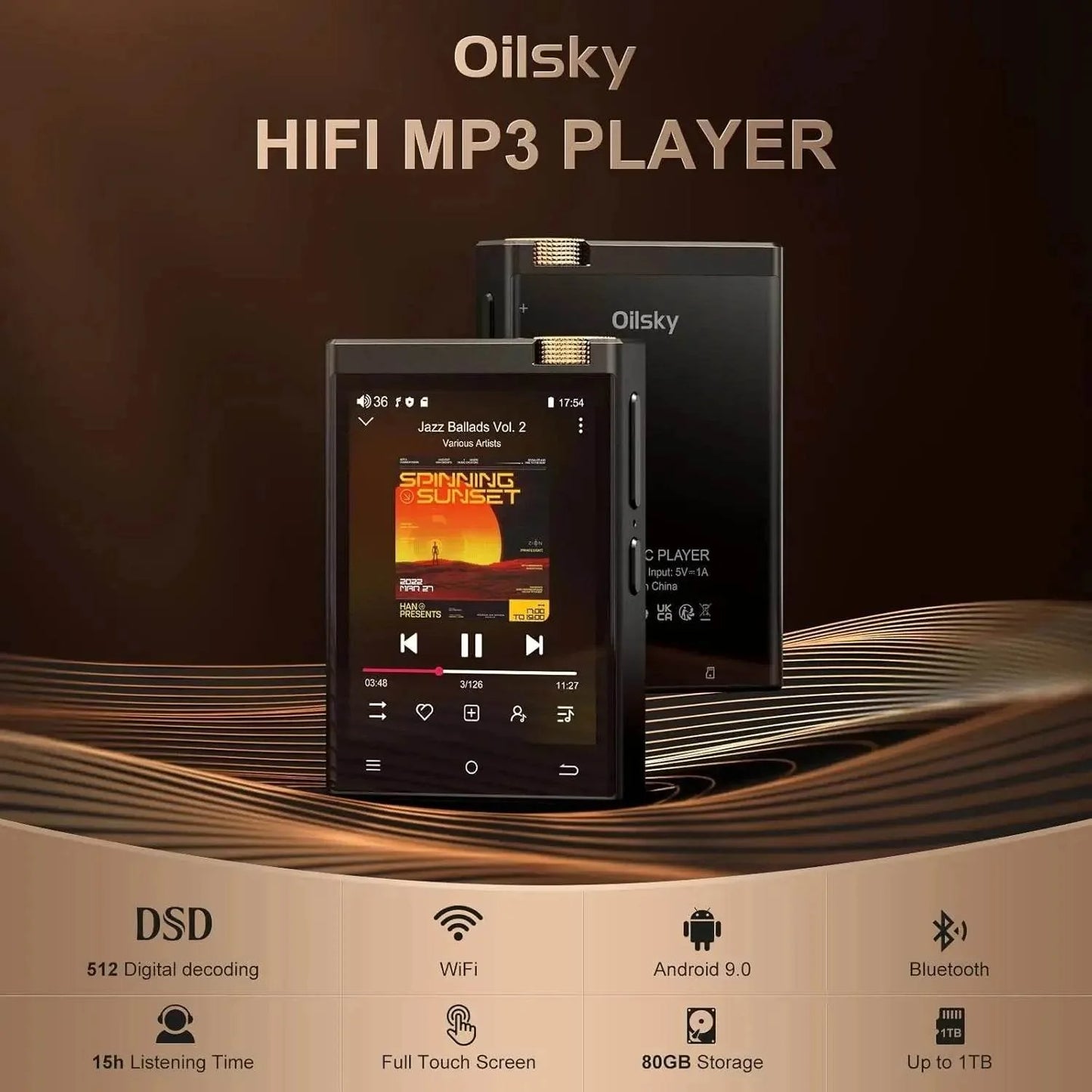 Hi-Fi MP3 Player with Bluetooth , DSD High-Resolution