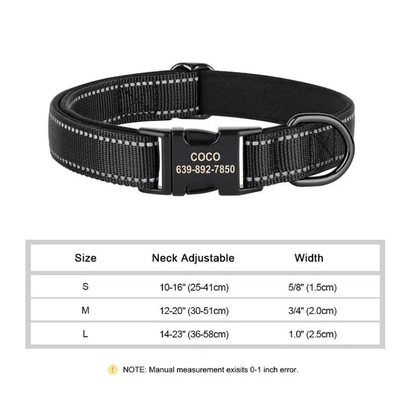 Reflective Personalized Dog Collar | Engraved ID