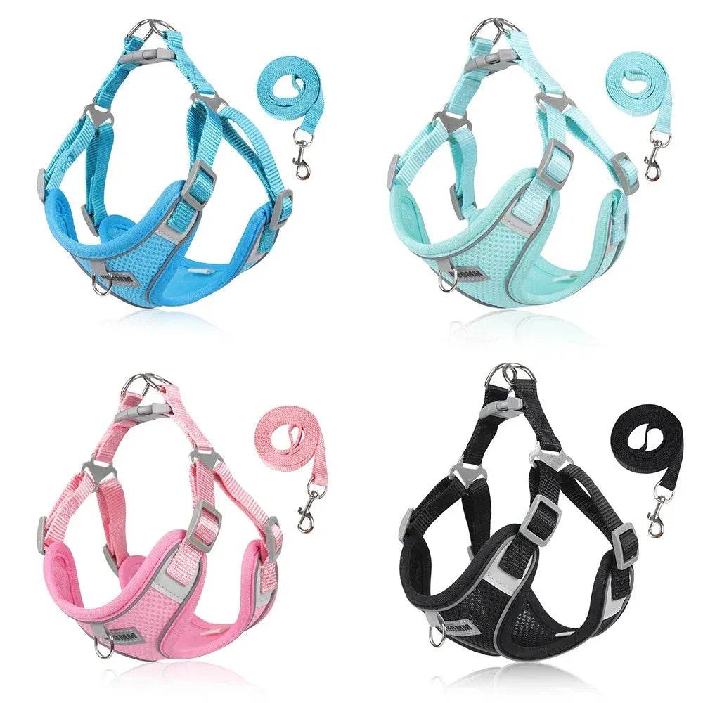 Dog Harness Leash for Small Medium Chest Strap Reflective