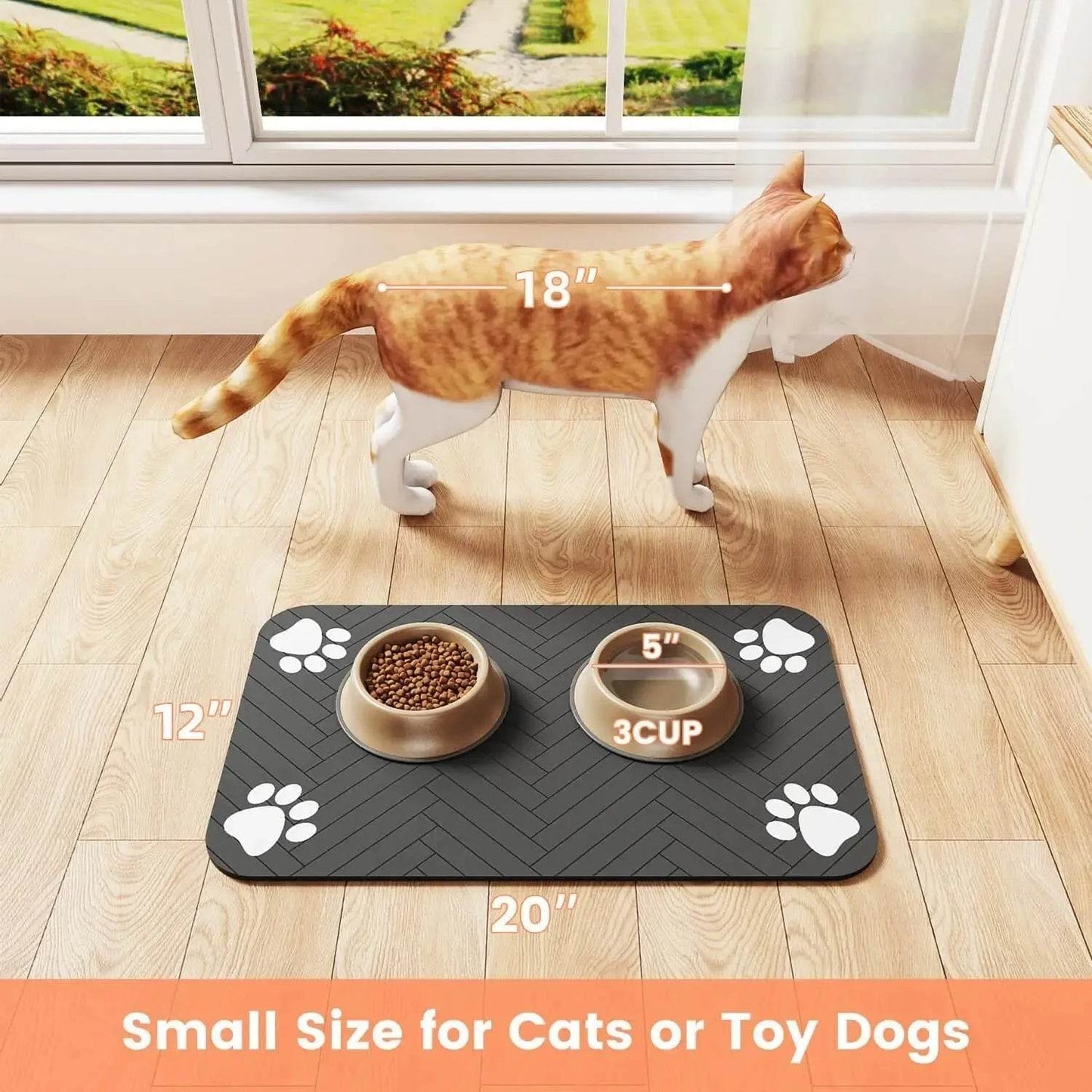Dog Cat Food Mat - Durable Feeding Mats