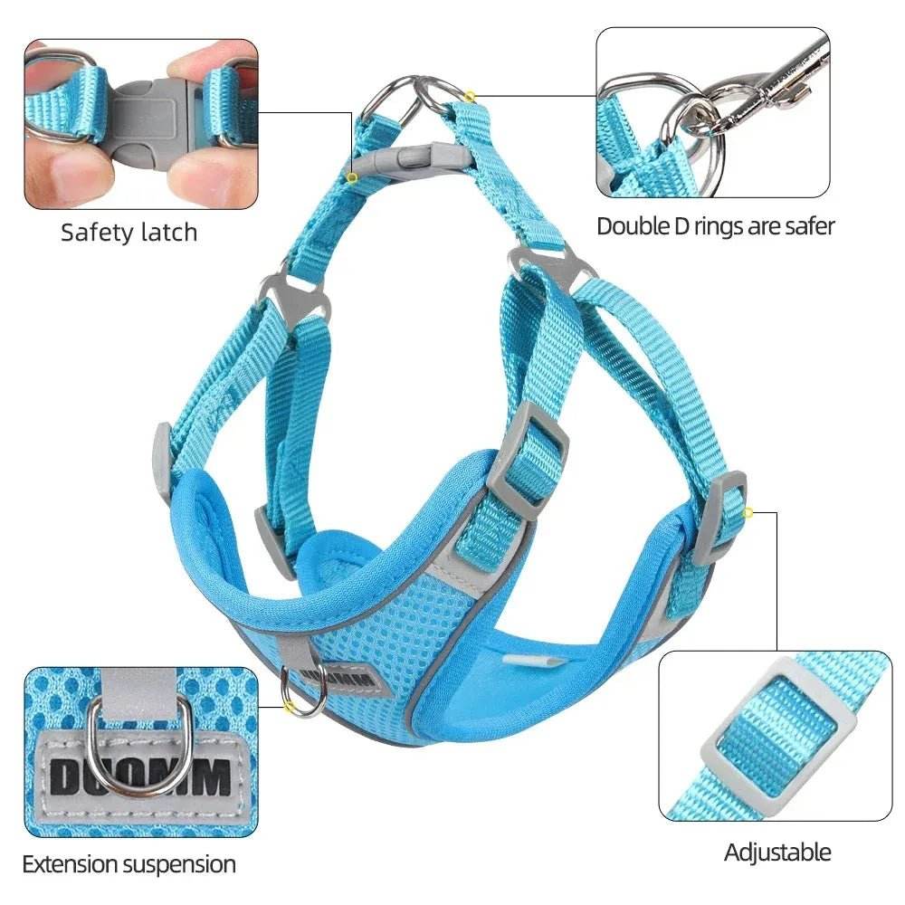 Dog Harness Leash for Small Medium Chest Strap Reflective