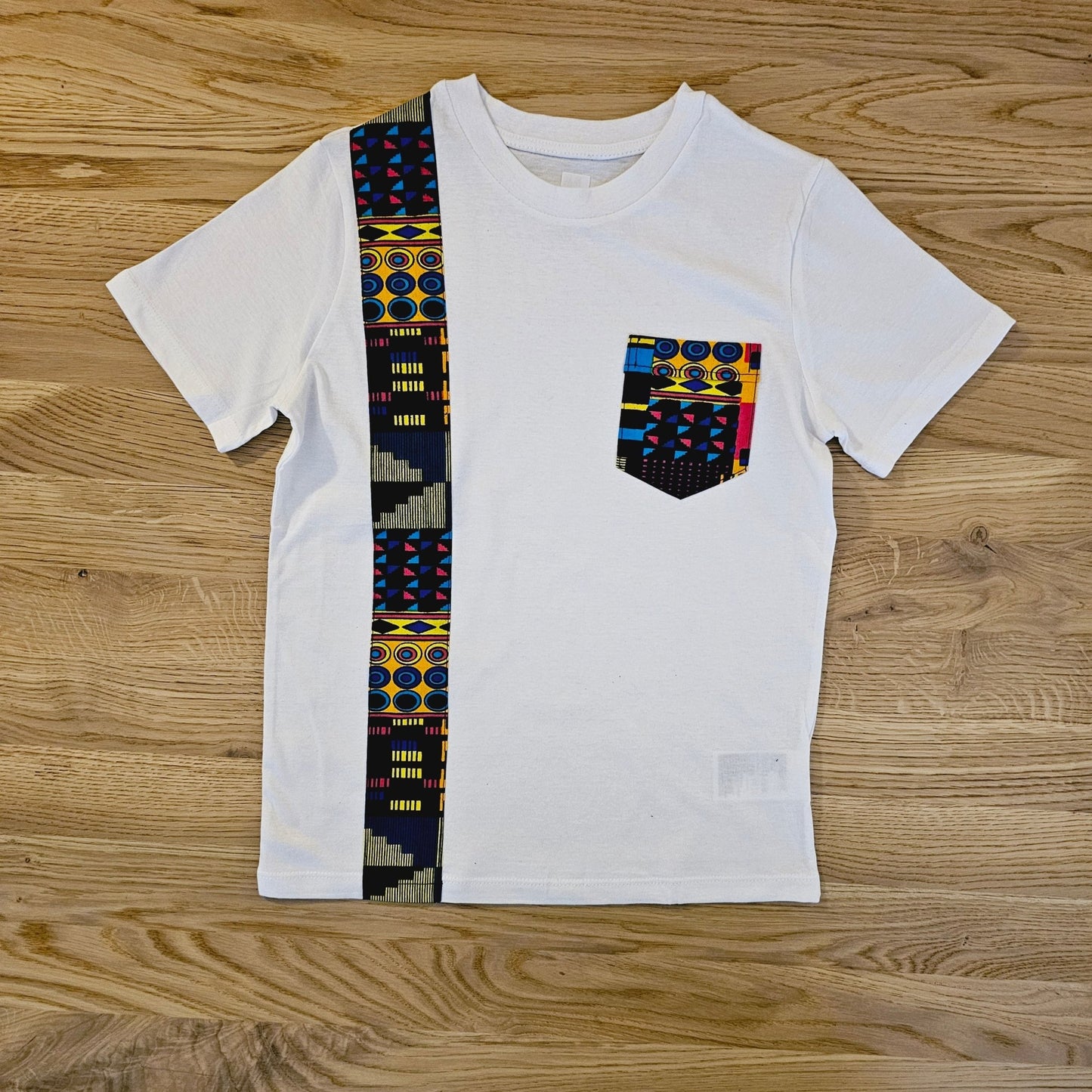 Kids T-shirt with African Ankara Print Detail | 100% cotton - Shop The Shop