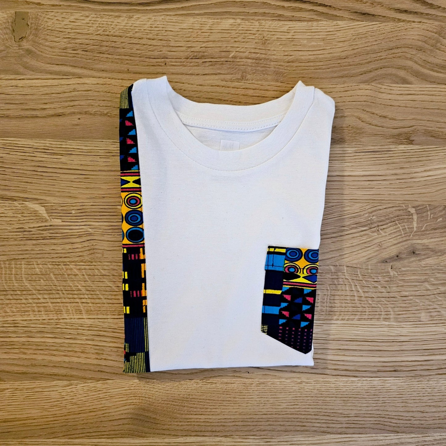 Kids T-shirt with African Ankara Print Detail | 100% cotton - Shop The Shop