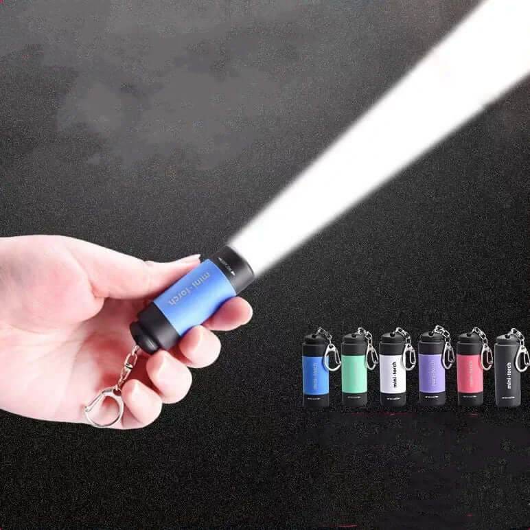 USB Rechargeable LED Pocket Flashlight Keychain Mini Torch