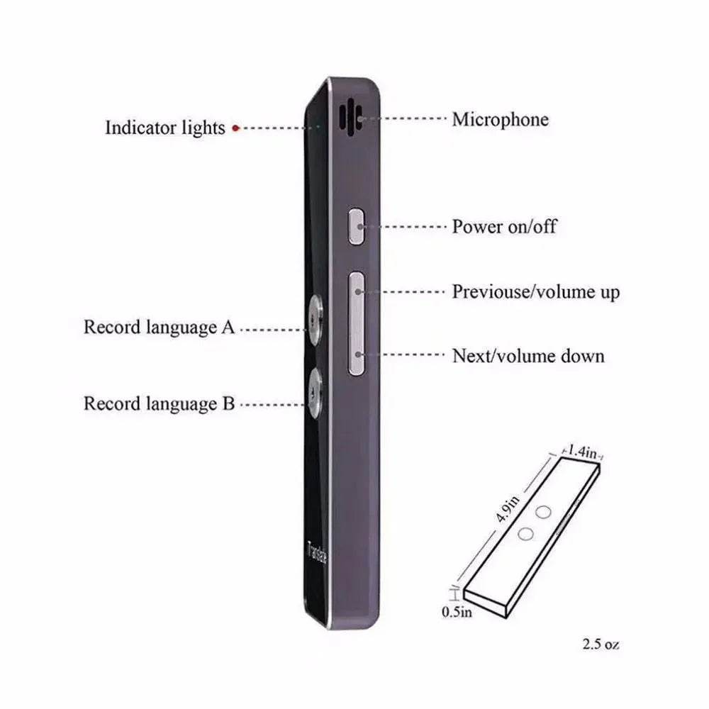 Loja Manuel Coelho Multilingual Travel Translator & Voice Recorder