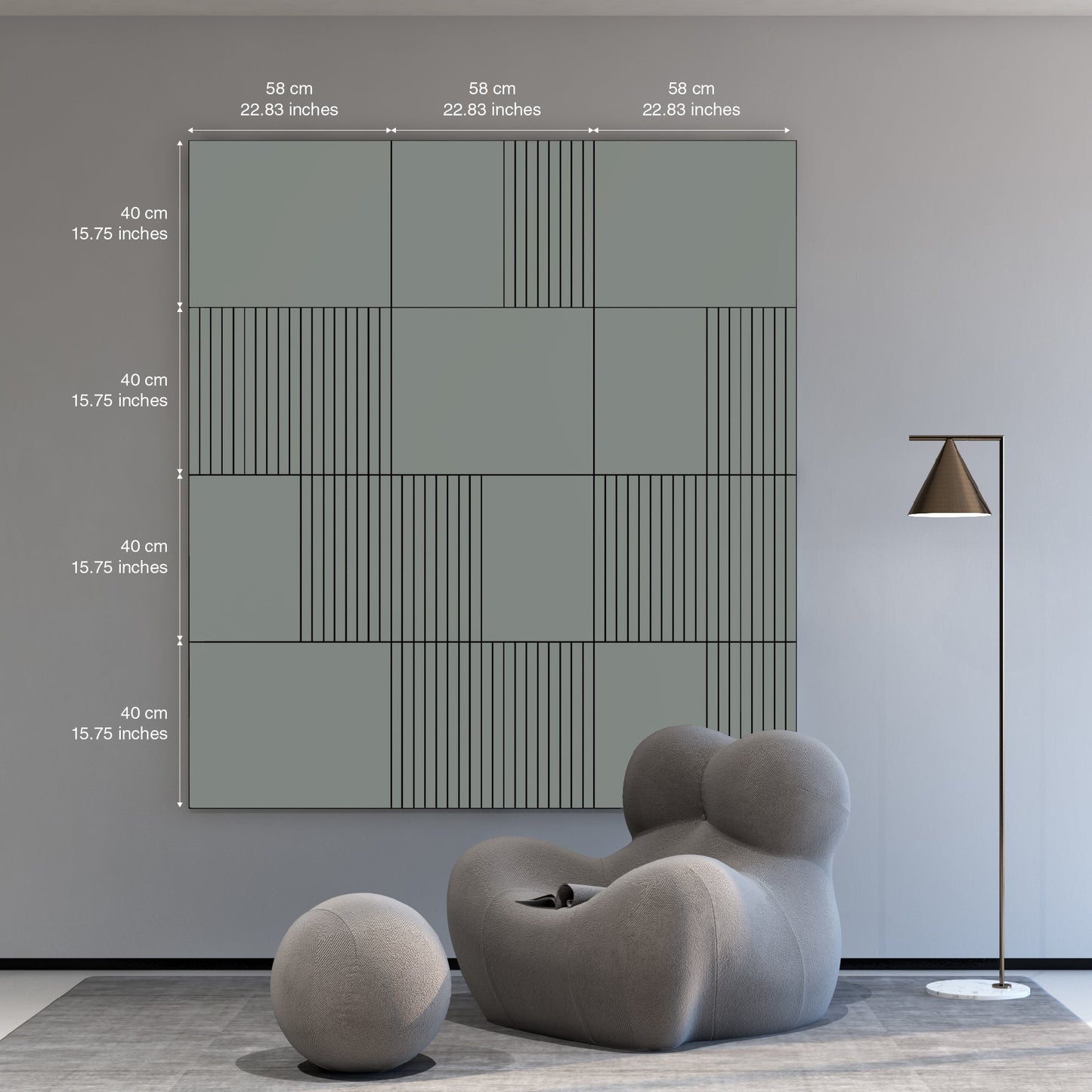 Middle Grey 3D Wall Panels - Shop The Shop
