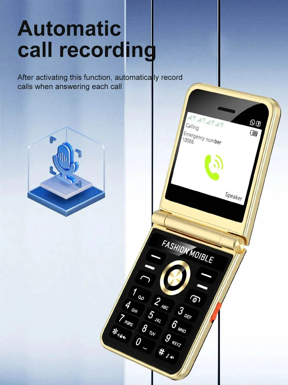 Mobile Phone New Flip 4 SIM Card Speed Dial Magic Voice