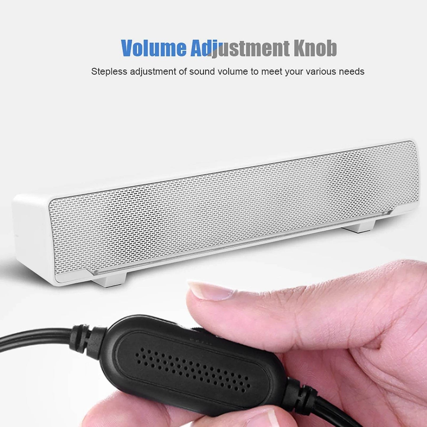 Portable USB Wired Stereo Soundbar - Qiilu