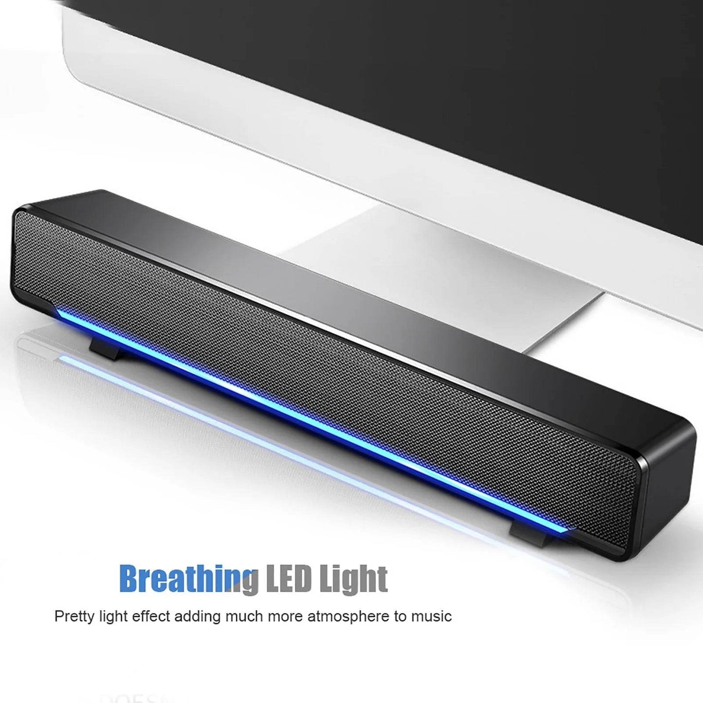 Portable USB Wired Stereo Soundbar - Qiilu
