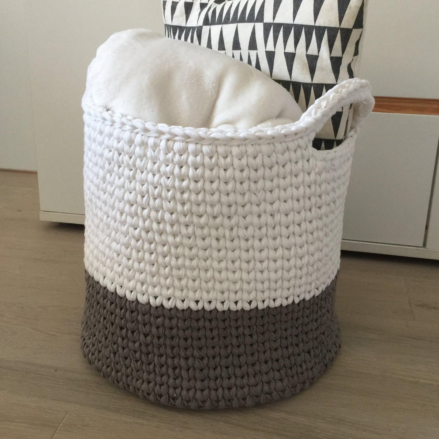 Round Storage Baskets, Modern Two Colors Baskets