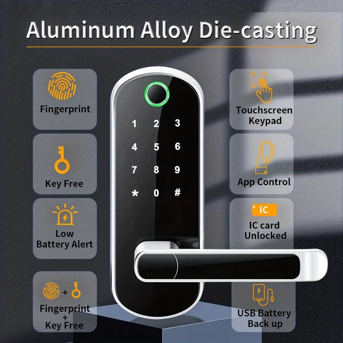 Smart Fingerprint Door Lock - App Remote Control