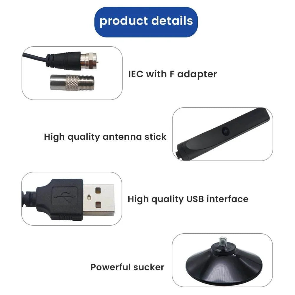 High Gain TV Antenna Signal Booster with Suction Cup