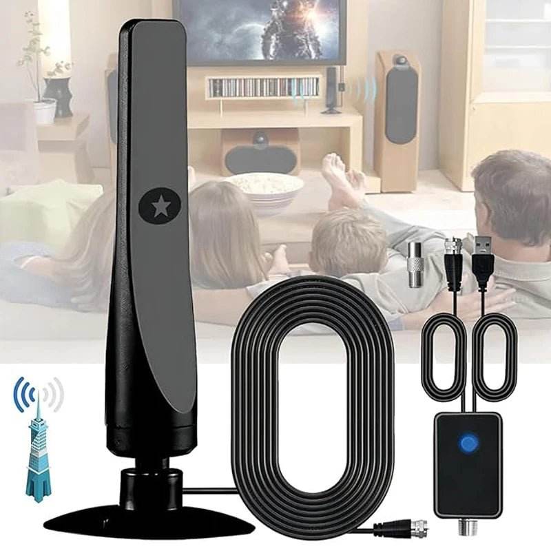High Gain TV Antenna Signal Booster with Suction Cup
