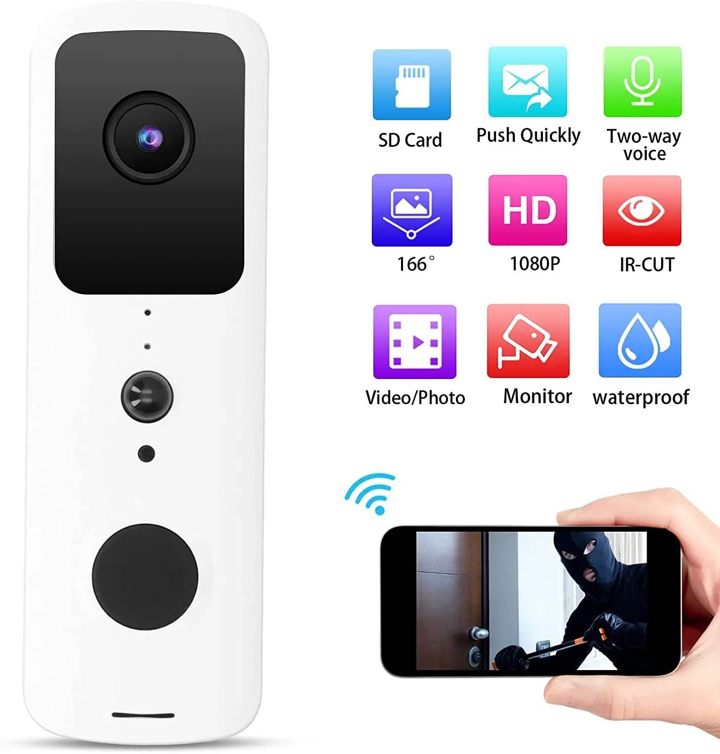 1080P WIFI Video Doorbell - Smart Wireless Security