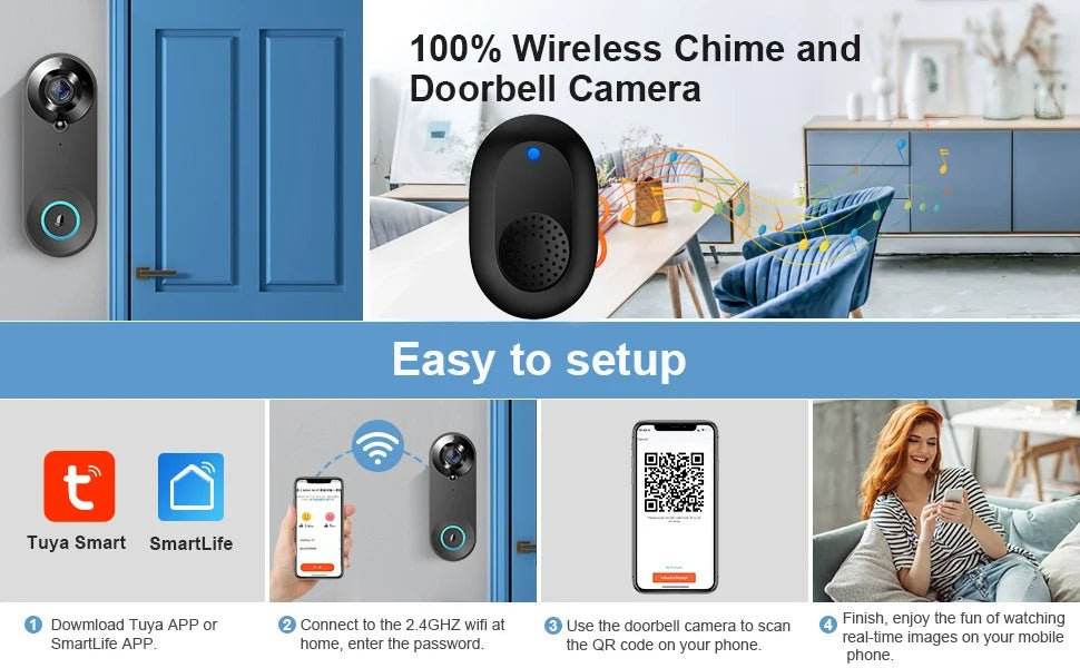 1080P WIFI Video Doorbell - Smart Wireless Security