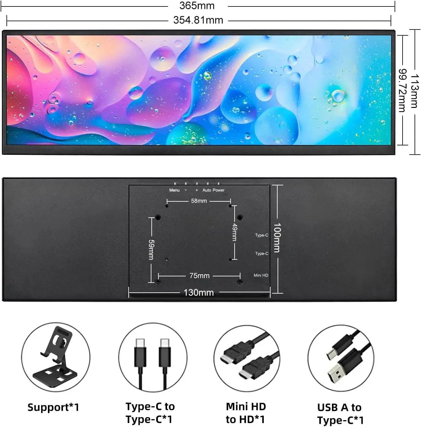 Portable 12.3/14.5 Inch Touch Monitor for PC