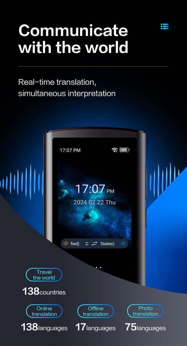 138 Language 2-Way Translator T17 with Voice & Photo
