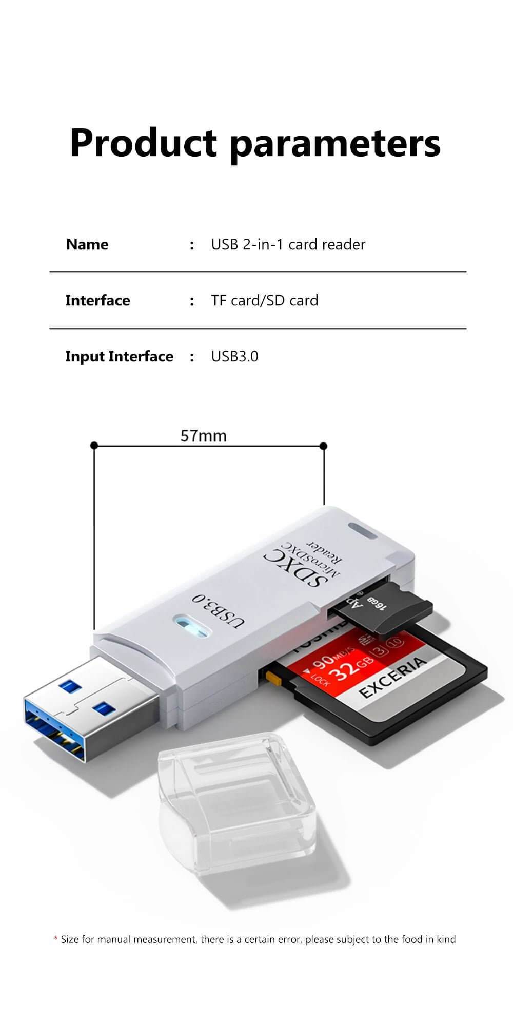 USB 3.0 Card Reader Micro TF & SD Compatible
