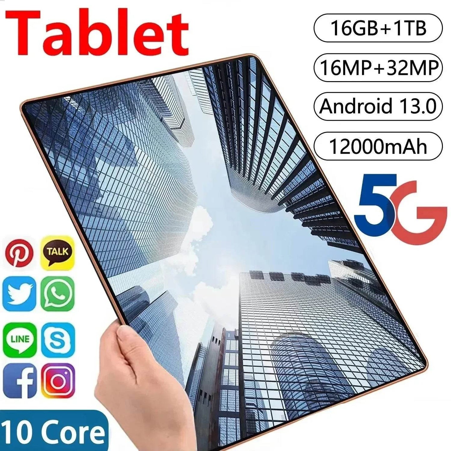 Tablet Android 2025 5G 13.0 Brand New 11.6 inch 16GB RAM 1TB