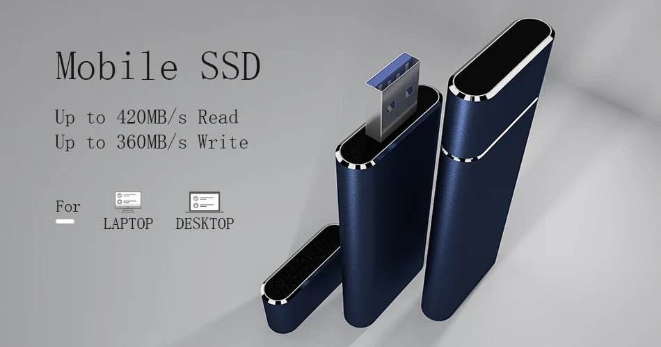 2TB Portable SSD - High-Speed USB 3.0 Drive
