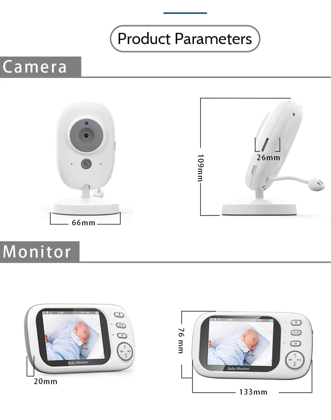 3.5" Video Baby Monitor with Night Vision & Audio