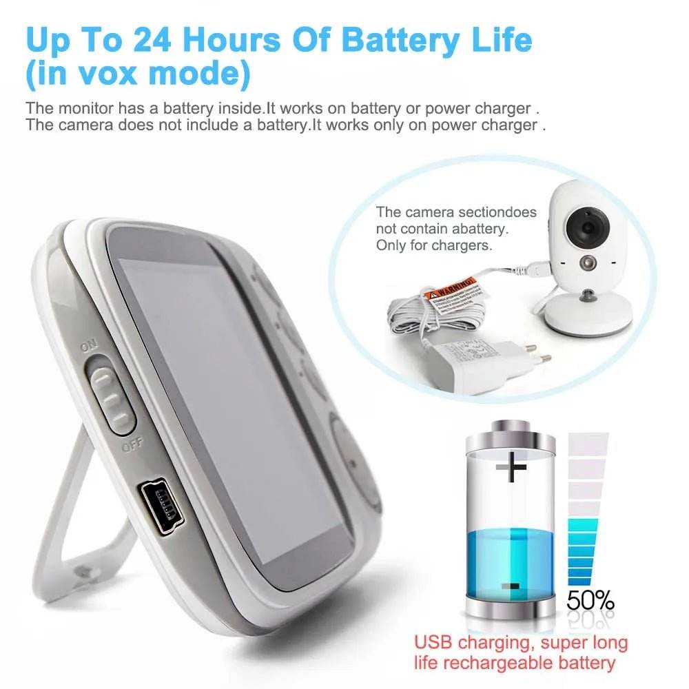 3.5" Video Baby Monitor with Night Vision & Audio