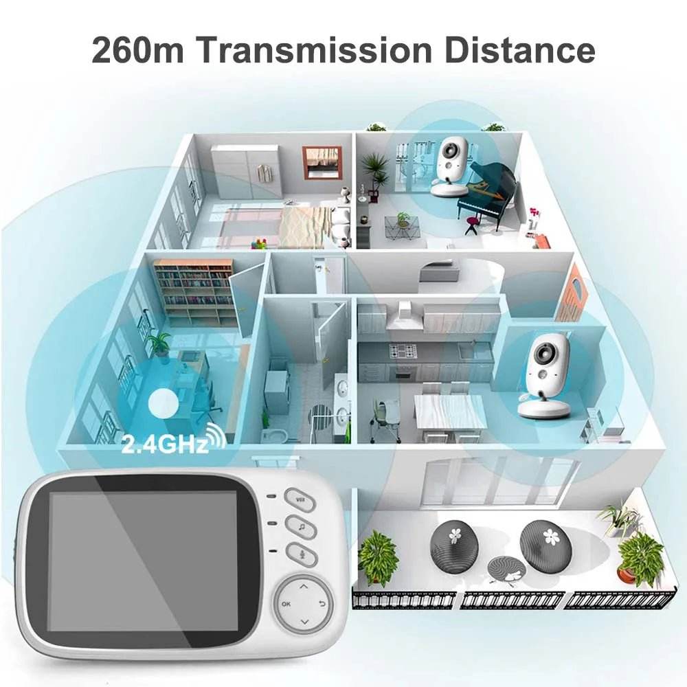 3.5" Video Baby Monitor with Night Vision & Audio
