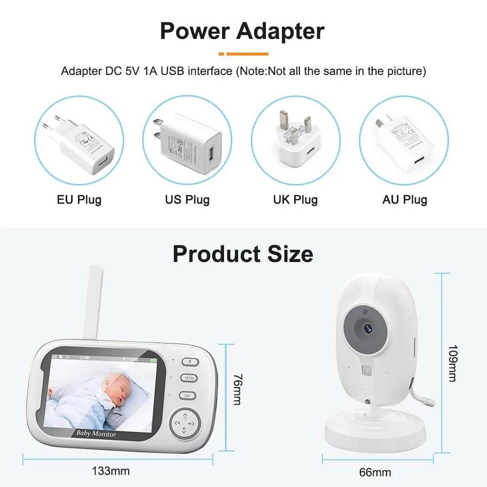 3.5" Video Baby Monitor with Night Vision & Audio