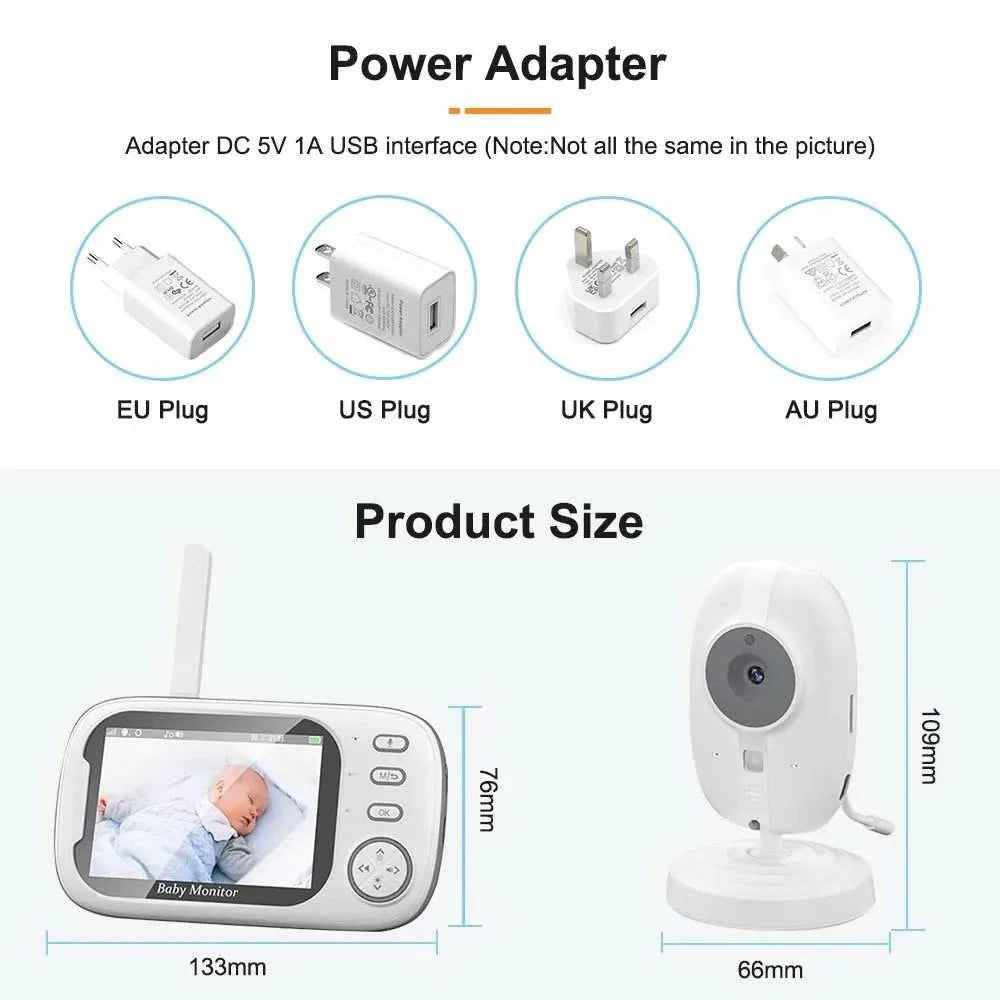 3.5" Video Baby Monitor with Night Vision & Audio