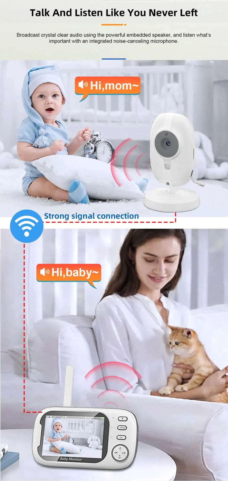 3.5" Video Baby Monitor with Night Vision & Audio