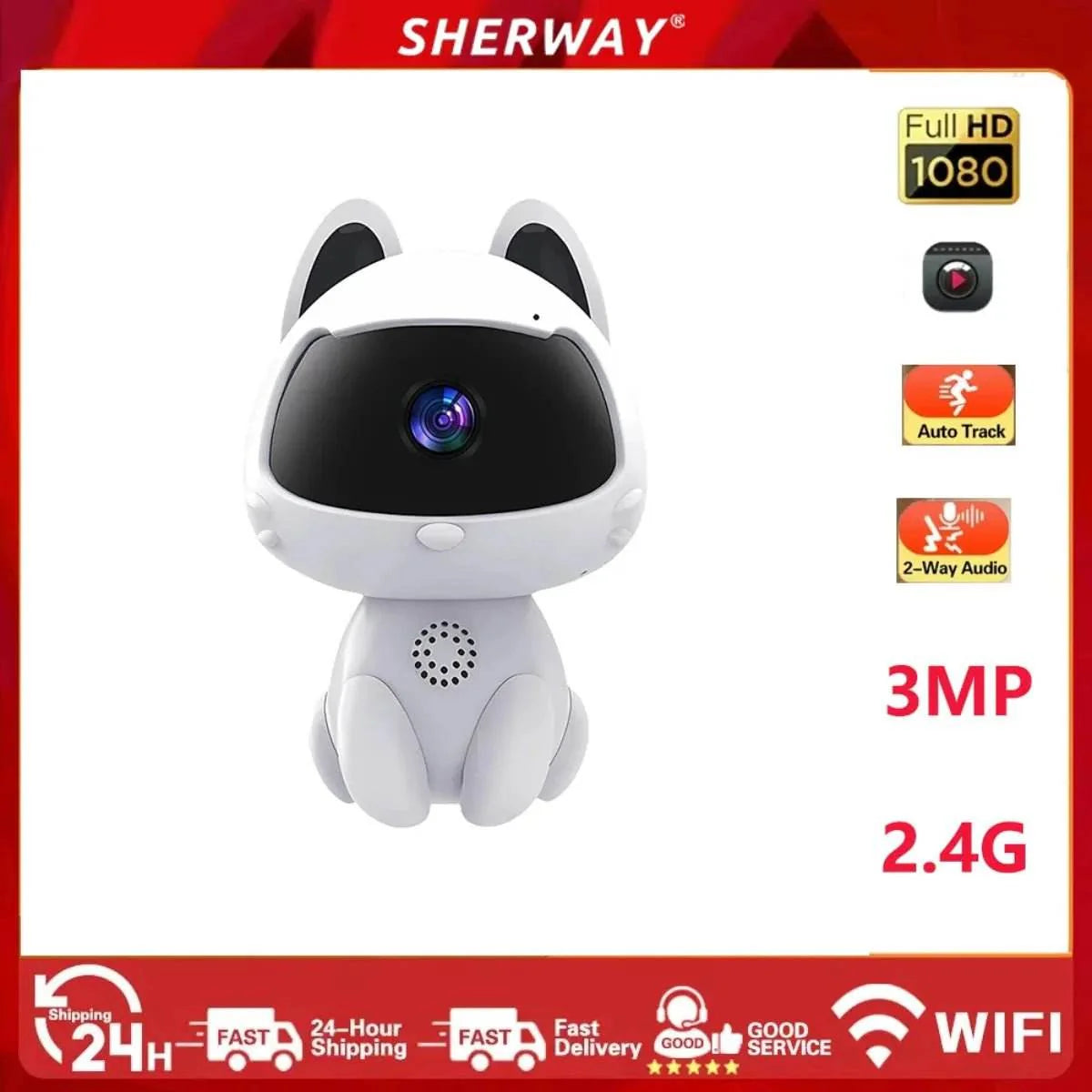 3MP Intelligent night vision two-way audio voice intercom wifi remote night vision