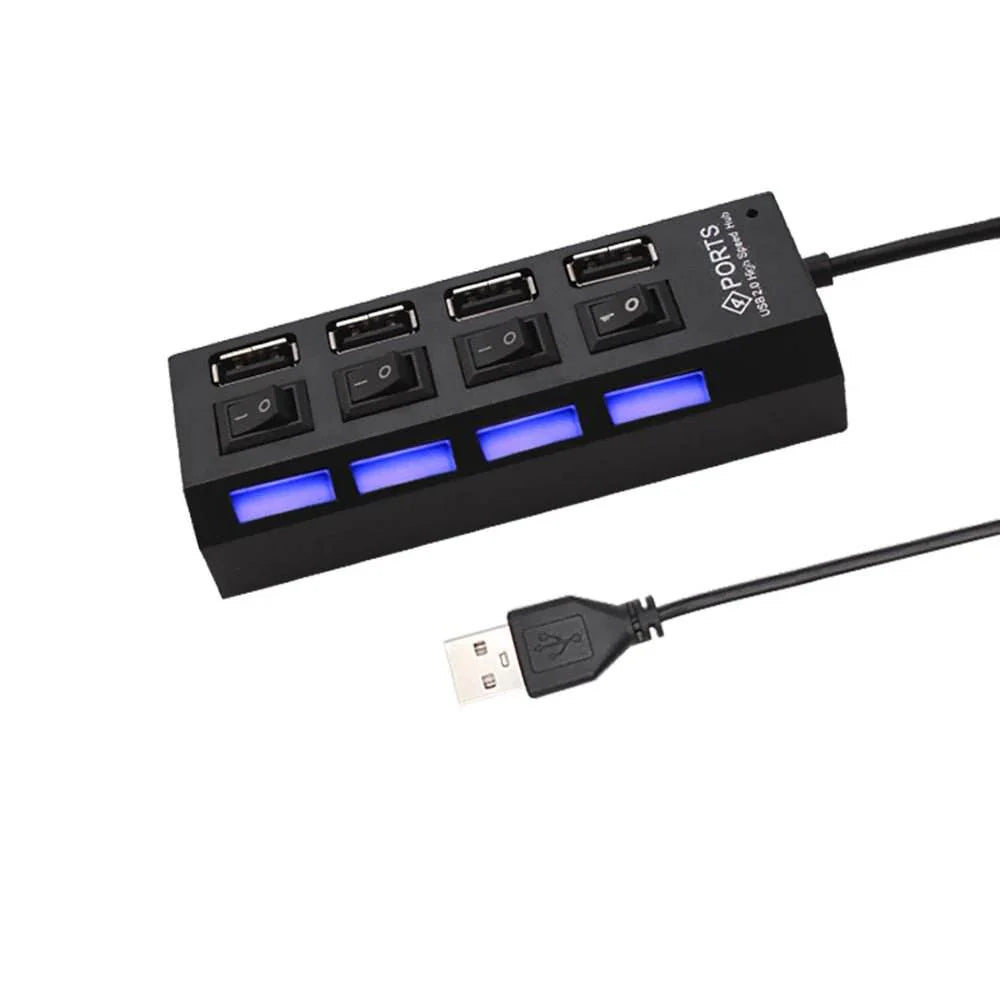 4-Port USB 2.0 Hub - Multi USB Splitter Expander