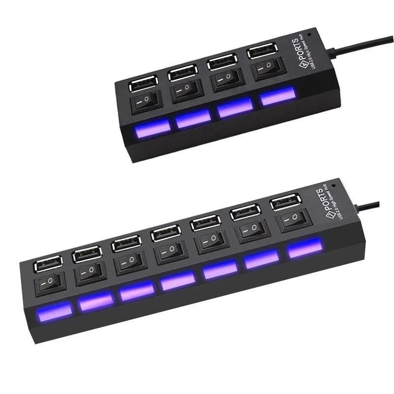 4-Port USB 2.0 Hub - Multi USB Splitter Expander