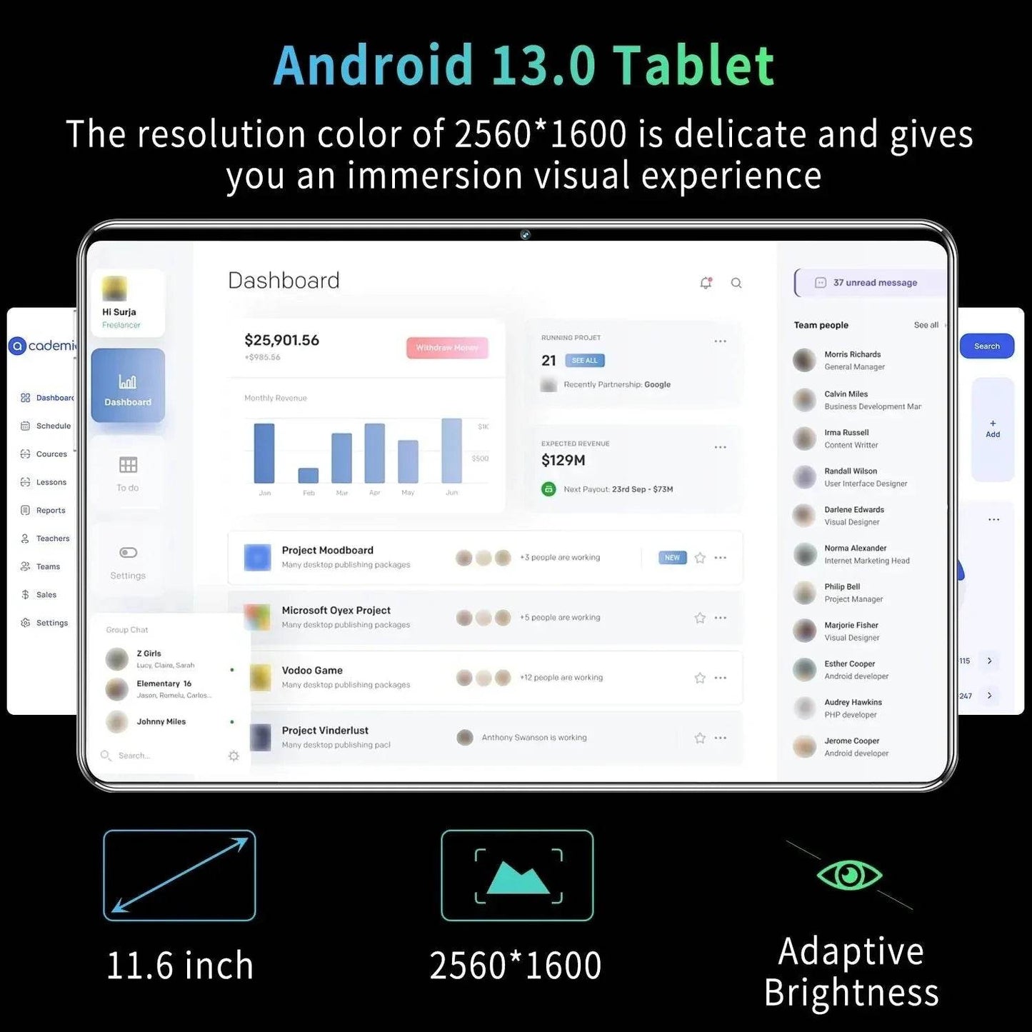 Tablet 2025 New 5G 11.6 inch Android 13.0 Phablet MTK6797
