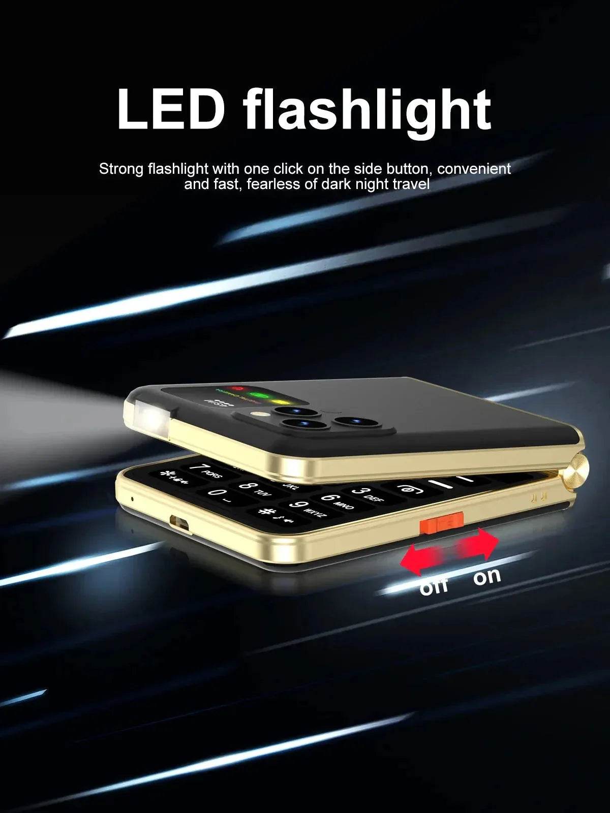 Mobile Phone New Flip 4 SIM Card Speed Dial Magic Voice
