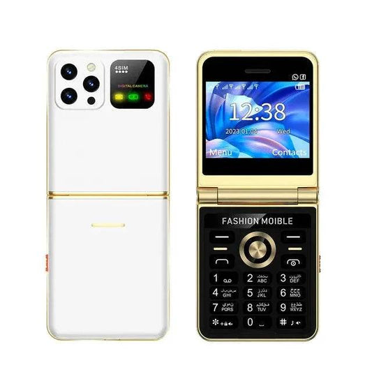 Mobile Phone New Flip 4 SIM Card Speed Dial Magic Voice