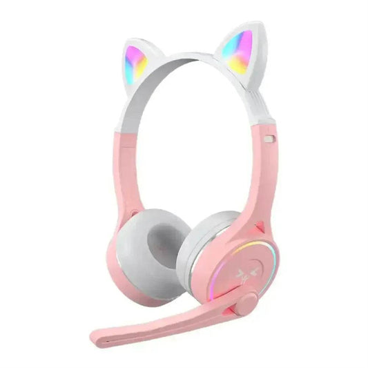 Headphones Cute Cat Ears with LED Flashing