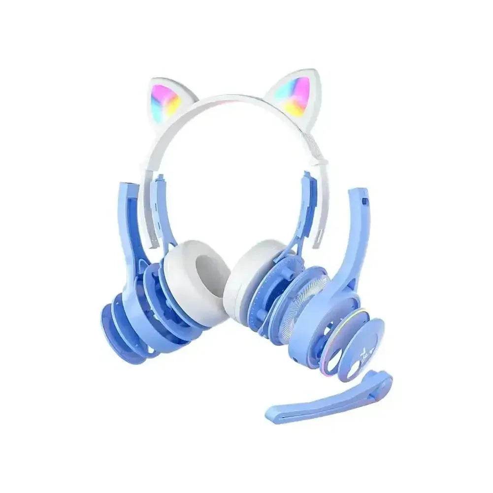 Headphones Cute Cat Ears with LED Flashing