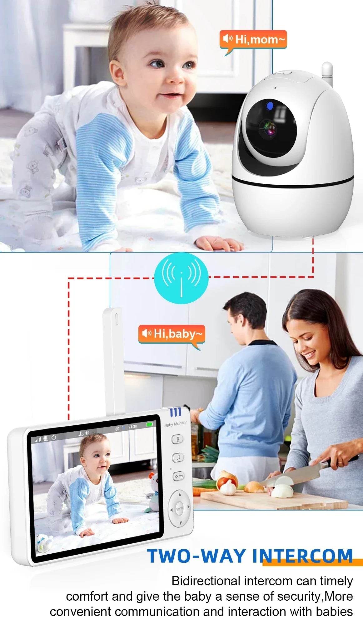 5" Video Baby Monitor with 4X Zoom | Yiktree